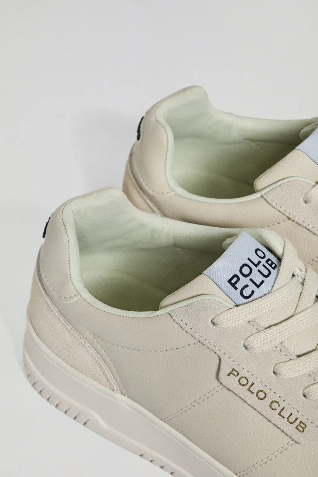 Polo Club Chaussures*Basket casual Milton en cuir synthétique pour homme avec détails ton sur ton Beige