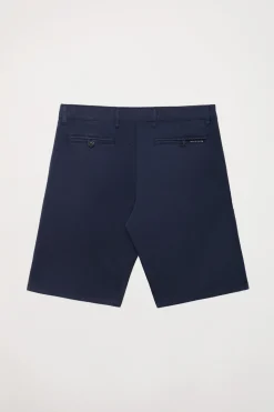 Polo Club Pantalons*Bermuda bleu e Relaxed fit à logo brodé Marin