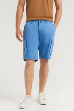 Polo Club Pantalons*Bermuda cargo avec logo brodé Bleu