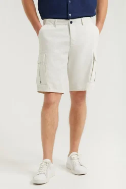 Polo Club Pantalons*Bermuda cargo avec logo brodé Gris clair