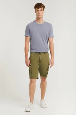 Polo Club Pantalons*Bermuda cargo avec logo brodé Kaki