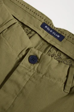 Polo Club Pantalons*Bermuda cargo avec logo brodé Kaki