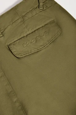 Polo Club Pantalons*Bermuda cargo avec logo brodé Kaki