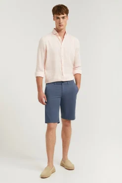 Polo Club Pantalons*Bermuda décontracté bleu avec logo brodé Denim