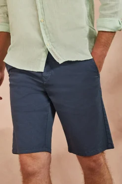 Polo Club Pantalons*Bermuda décontracté bleu avec logo brodé Denim