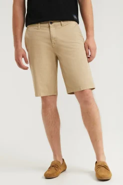 Polo Club Pantalons*Bermuda décontracté couleur avec logo brodé Sable