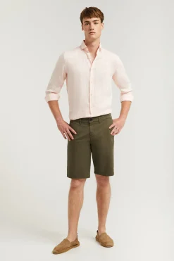 Polo Club Pantalons*Bermuda décontracté vert olive avec logo brodé Olive Verte