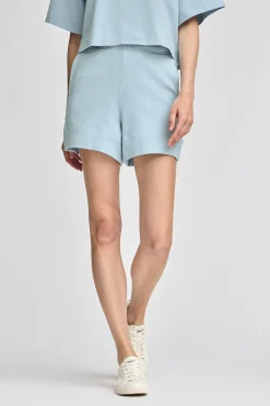 Polo Club Pantalons*Bermuda en coton bleu clair à logo brodé Bleu ciel