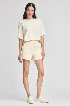 Polo Club Pantalons*Bermuda en coton écru à logo brodé Beige