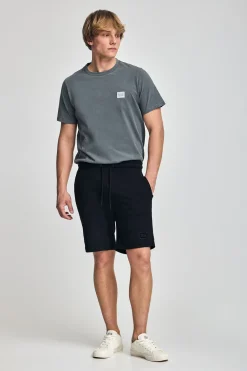 Polo Club Pantalons*Bermuda Jonas bleu foncé en coton à coupe décontractée avec écusson en sergé caoutchouté Bleu Marine Foncé