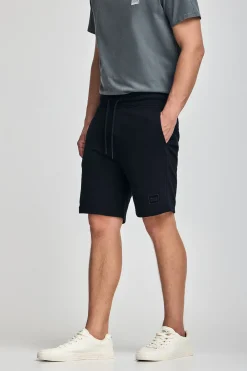 Polo Club Pantalons*Bermuda Jonas bleu foncé en coton à coupe décontractée avec écusson en sergé caoutchouté Bleu Marine Foncé