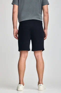 Polo Club Pantalons*Bermuda Jonas bleu foncé en coton à coupe décontractée avec écusson en sergé caoutchouté Bleu Marine Foncé