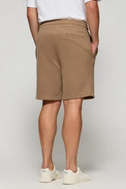 Polo Club Pantalons*Bermuda Jonas couleur moka en coton et coupe relaxed fit avec écusson en sergé caoutchouté Mocca