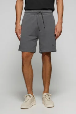Polo Club Pantalons*Bermuda Jonas gris en coton et coupe relaxed fit avec écusson en sergé caoutchouté Asphalte