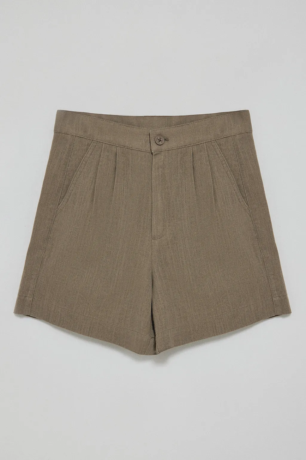 Polo Club Pantalons*Bermuda Soller en lin et coton avec détail Taupe