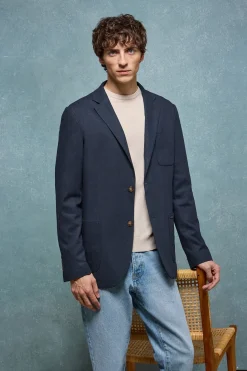 Polo Club Vestes*Blazer en lin boutonné avec détails Bleu Marine