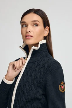 Polo Club Pulls*Cardigan avec écusson nautique Bleu Marine