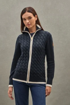 Polo Club Pulls*Cardigan avec écusson nautique Bleu Marine