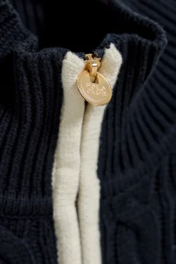 Polo Club Pulls*Cardigan avec fermeture éclair et écusson Bleu Marine