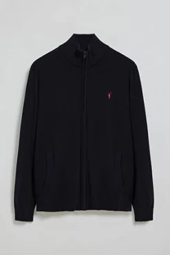 Polo Club Pulls*Cardigan en maille zippé et Rigby Go brodé Bleu Marine
