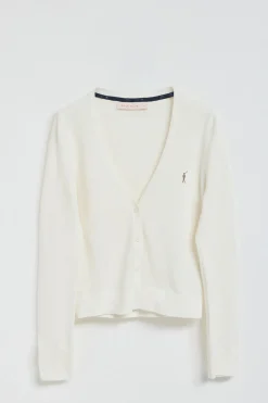 Polo Club Pulls*Cardigan écru en maille boutonné avec col en V et logo Rigby Go Beige