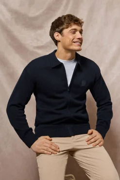 Polo Club Pulls*Cardigan en maille avec logo Bleu Marine