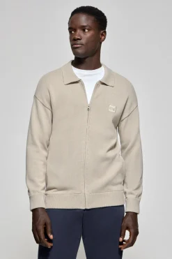 Polo Club Pulls*Cardigan en maille gris avec logo Pierre