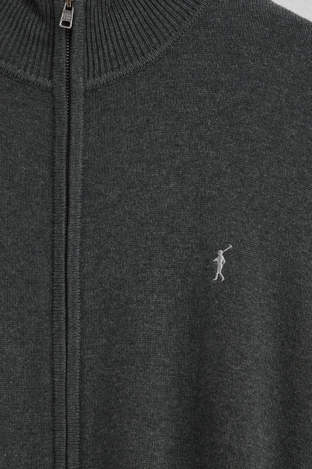 Polo Club Pulls*Cardigan gris foncé chiné en laine mélangée avec broderie Rigby Go Vigoré Gris Foncé
