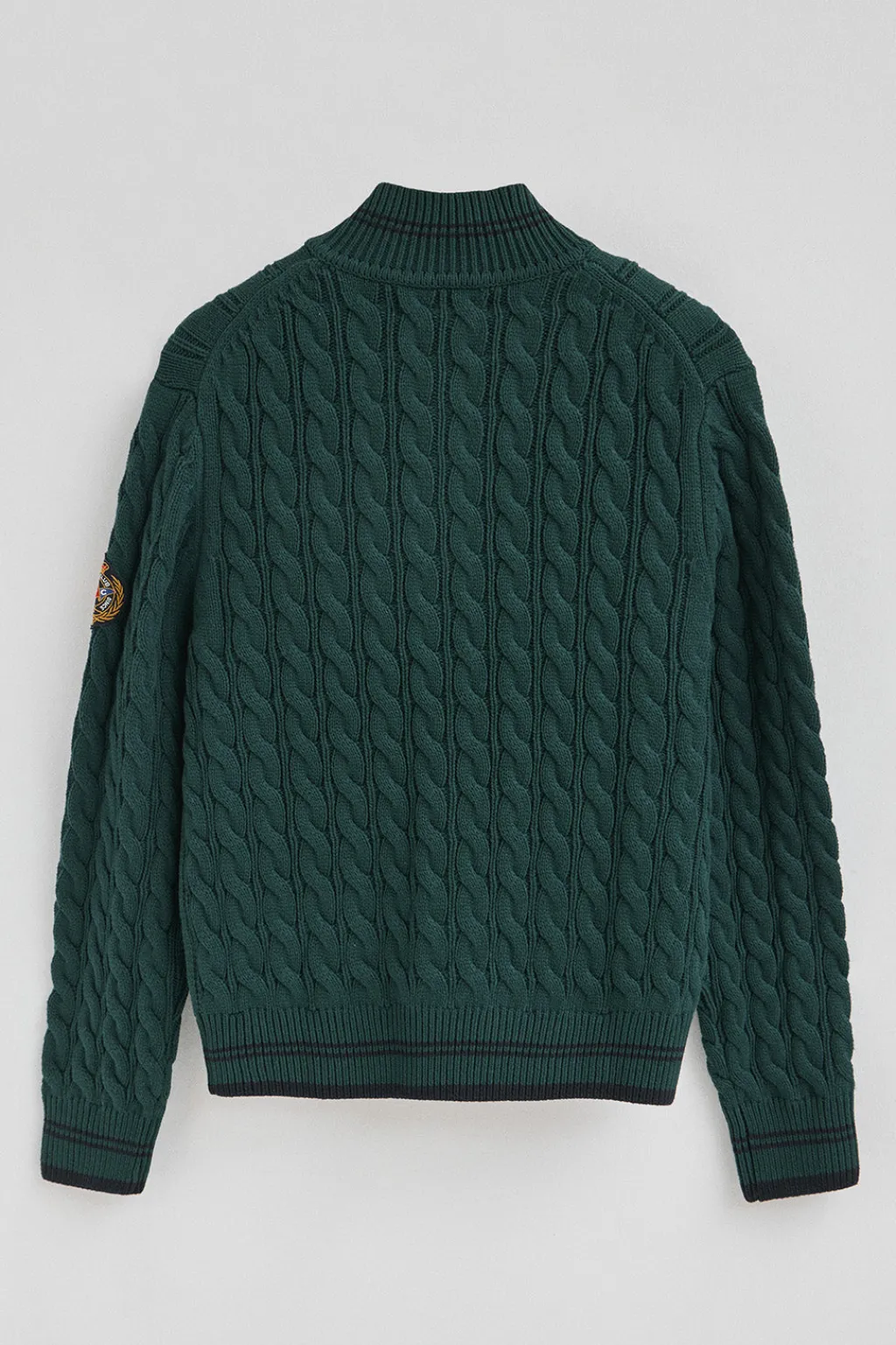 Polo Club Pulls*Cardigan émeraude à fermeture éclair complète avec écusson nautique Émeraude foncée
