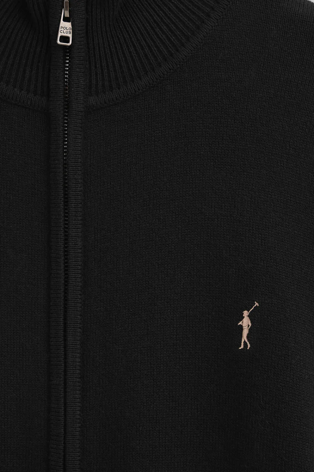 Polo Club Pulls*Cardigan en laine mélangée avec broderie Rigby Go Noir