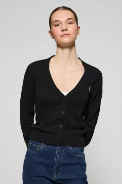 Polo Club Pulls*Cardigan en maille boutonnée avec col en V et broderie Rigby Go Noir