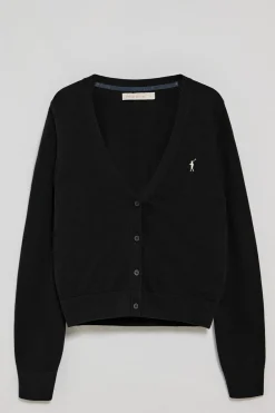 Polo Club Pulls*Cardigan en maille boutonnée avec col en V et broderie Rigby Go Noir