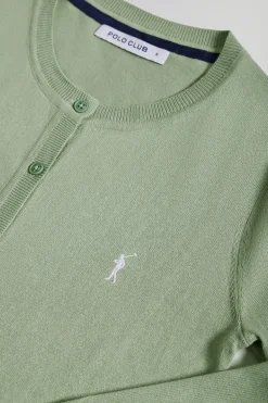 Polo Club Pulls*Cardigan en maille boutonné et logo brodé Rigby Go Vert jade