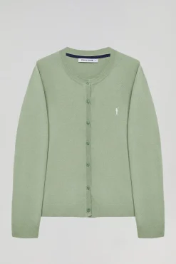 Polo Club Pulls*Cardigan en maille boutonné et logo brodé Rigby Go Vert jade