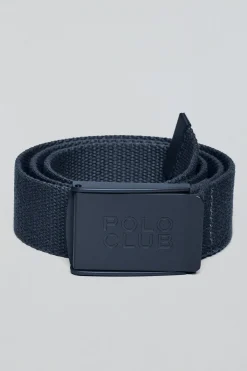Polo Club Accessoires*Ceinture Brahim en toile avec boucle griffée Bleu Marine
