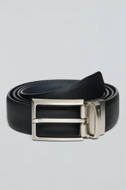 Polo Club Accessoires*Ceinture classique réversible Tyler noire et bleue avec détails Noir-Marine