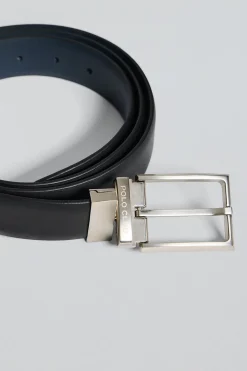 Polo Club Accessoires*Ceinture classique réversible Tyler noire et bleue avec détails Noir-Marine