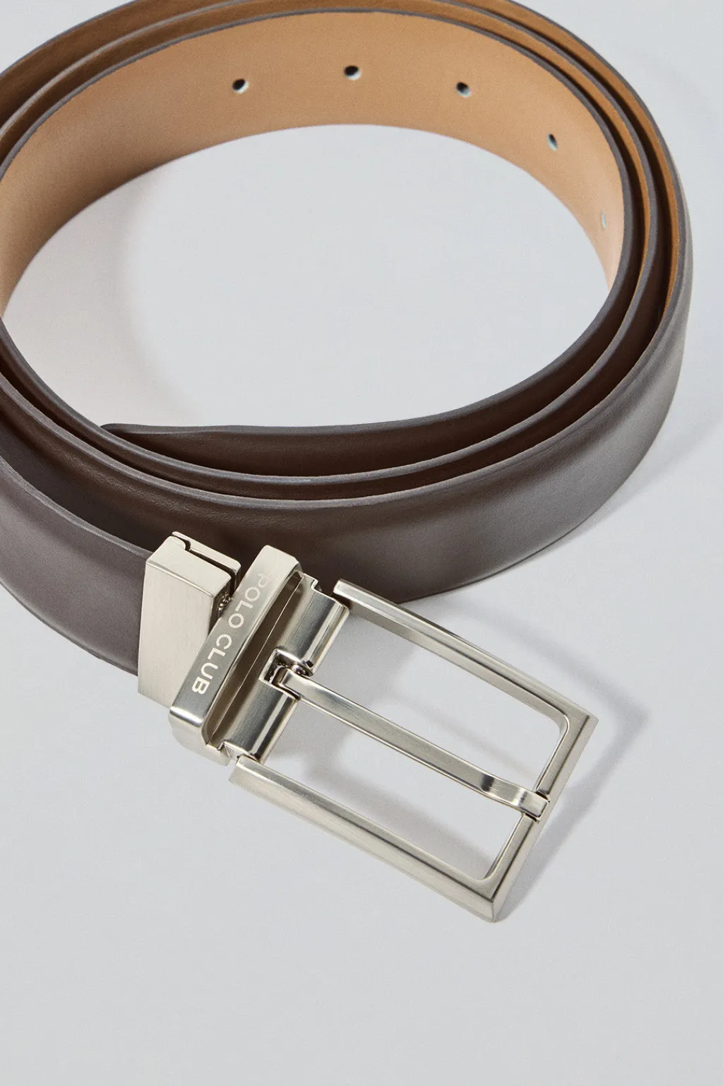 Polo Club Accessoires*Ceinture classique réversible Tyler camel et marron foncé avec détails Camel foncée