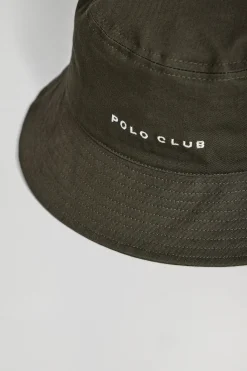 Polo Club Accessoires|Accessoires*Chapeau bucket couleur vert avec logo brodé minimaliste Kaki
