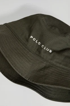 Polo Club Accessoires|Accessoires*Chapeau bucket couleur vert avec logo brodé minimaliste Kaki