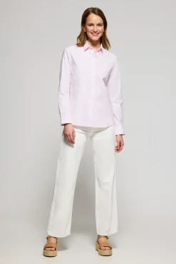 Polo Club Chemises*Chemise à rayures roses avec logo brodé Rose clair