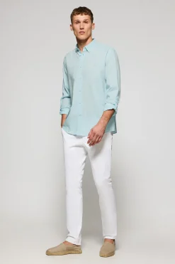 Polo Club Chemises*Chemise Regular en lin et coton avec broderie Rigby Go Aigue-Marine