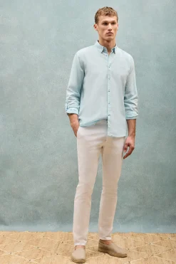 Polo Club Chemises*Chemise Regular en lin et coton avec broderie Rigby Go Aigue-Marine