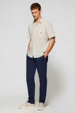 Polo Club Chemises*Chemise à manches courtes en lin et coton avec broderie Rigby Go Beige