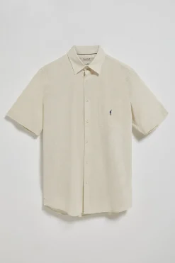 Polo Club Chemises*Chemise à manches courtes en lin et coton avec broderie Rigby Go Beige