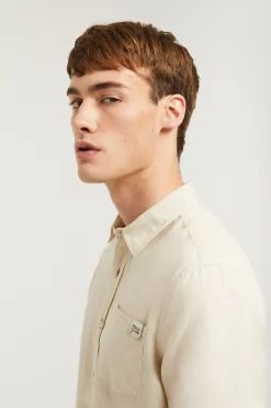 Polo Club Chemises*Chemise beige en lin avec poche sur la poitrine Écru