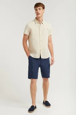 Polo Club Chemises*Chemise beige en lin avec poche sur la poitrine Écru
