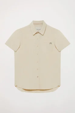Polo Club Chemises*Chemise beige en lin avec poche sur la poitrine Écru