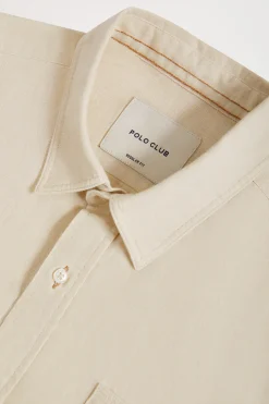 Polo Club Chemises*Chemise beige en lin avec poche sur la poitrine Écru