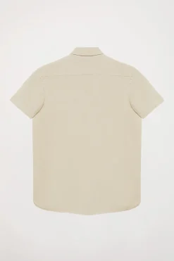 Polo Club Chemises*Chemise beige en lin avec poche sur la poitrine Écru